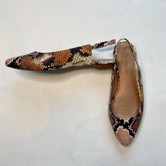 Madewell Margot Slingback Flat in Snake Embossed Leather 6 - Picture 8 of 8